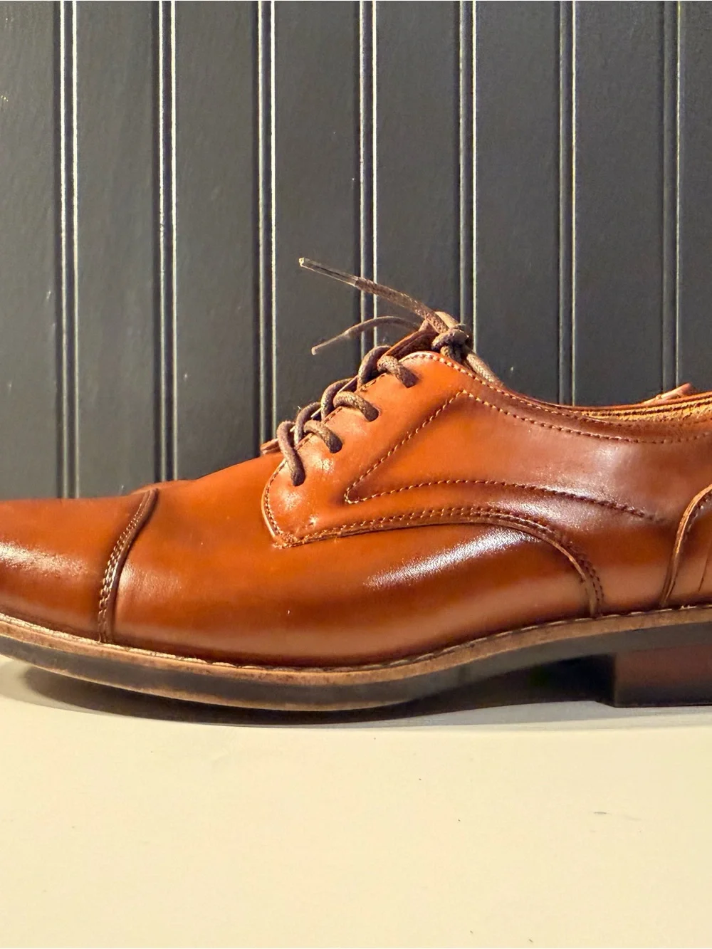 Florsheim Brown Leather Cap-Toe Oxford Lace-Up Shoes